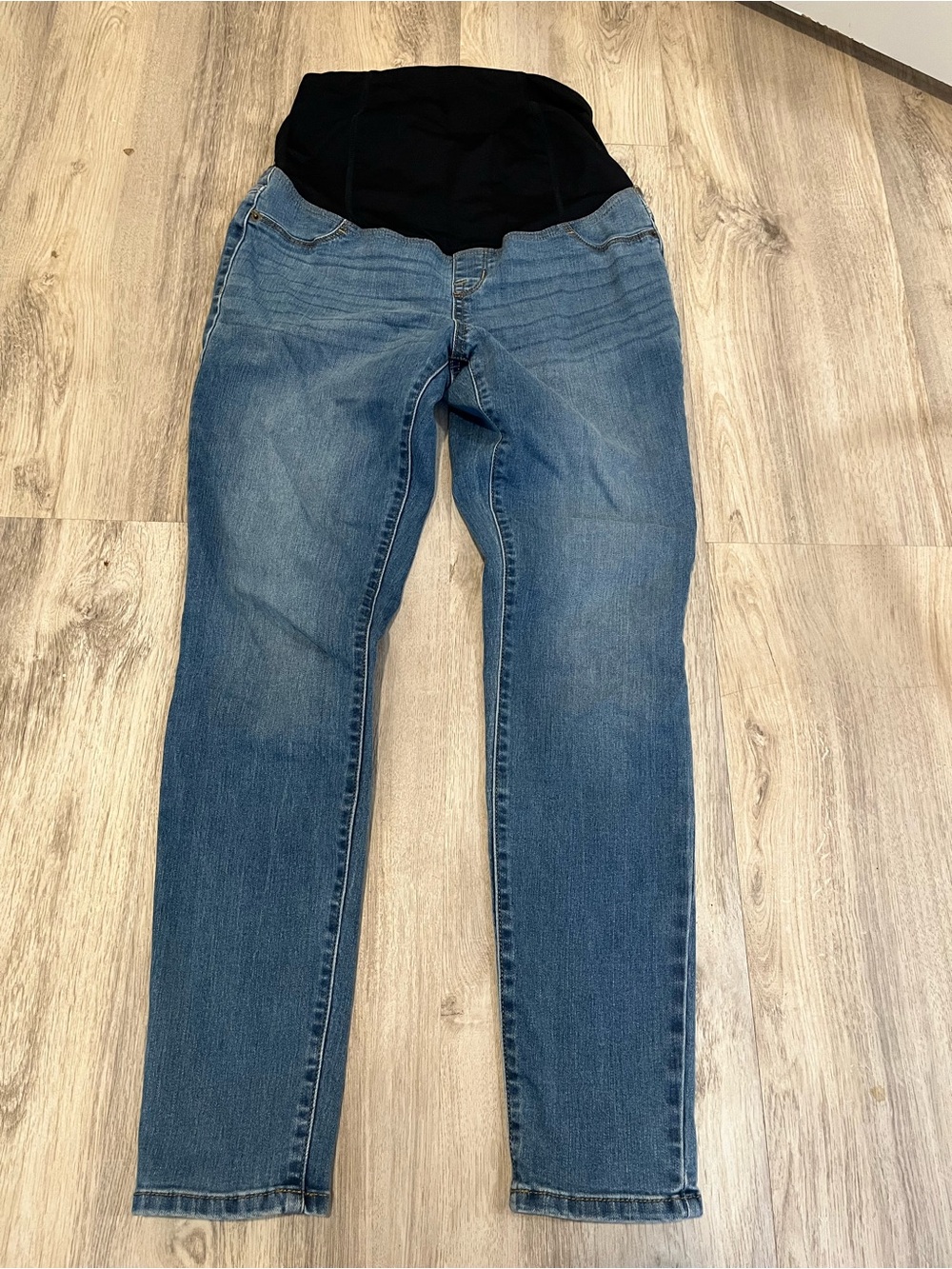 Isabel Maternity by Ingrid & Isabel Skinny Jeans with Black Waistband - Blue